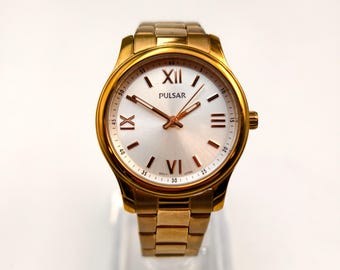 Vintage Pulsar by SEIKO Mens Japan Quartz Goldtone Watch