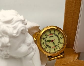 Vintage Pulsar Ladies Gold Tone Quartz Watch Braille Dial 30.5mm