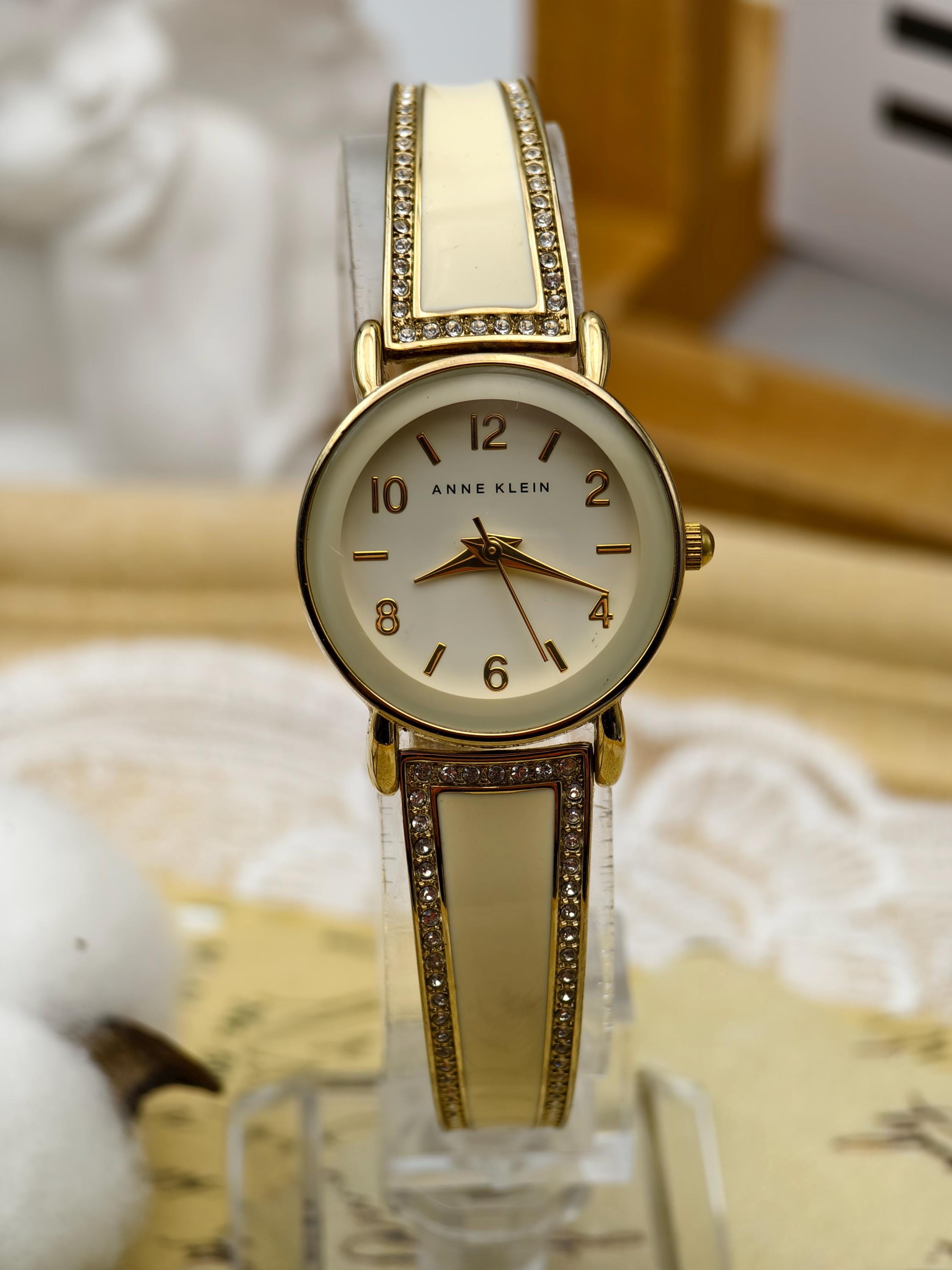 Anne Klein Cream and Gold Accent Watch s-l1200.jpg main image 3