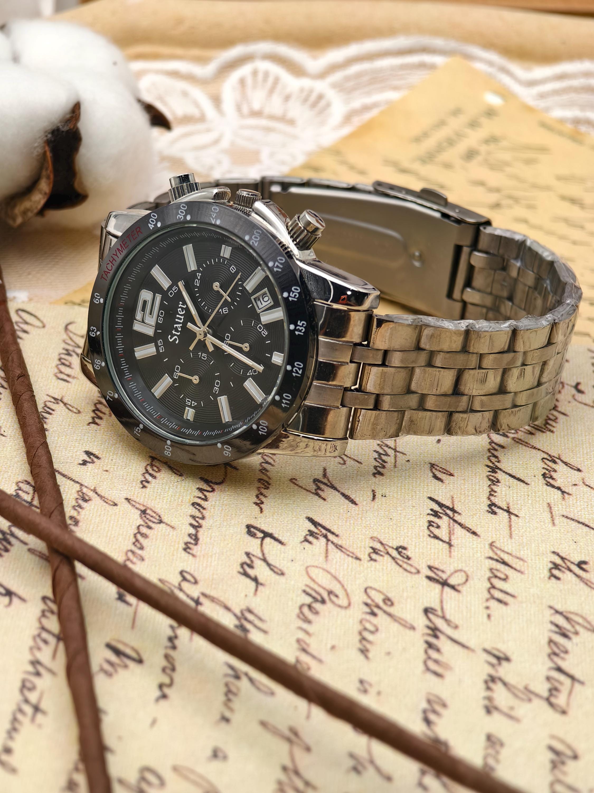 Montre Homme Stauer Modèle 19793 - Occasion En Bon état - Bracelet Marron