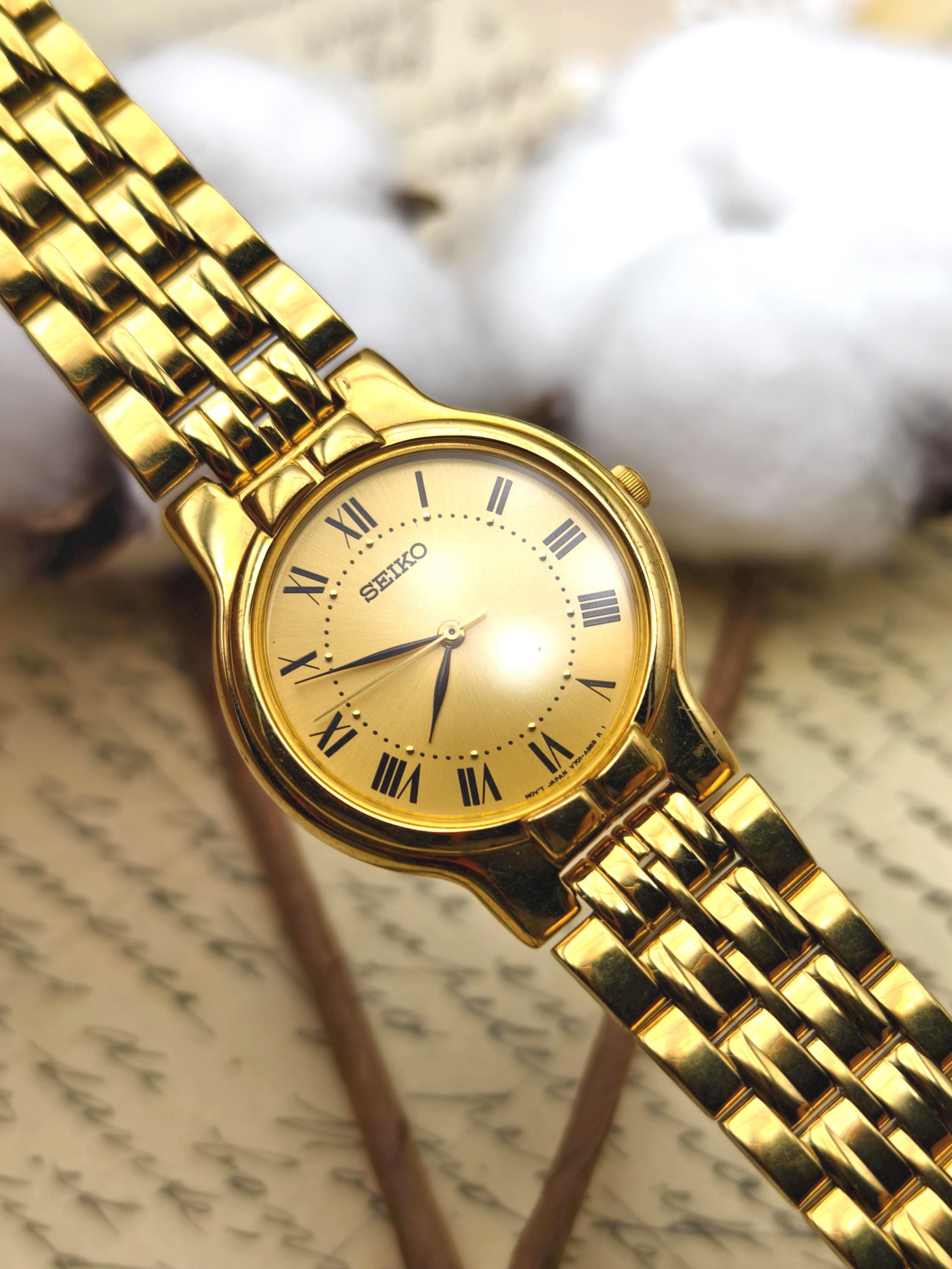 SEIKO セイコー　アンティーク腕時計 ゴールドカラー Antique seiko watch - Etsy 日本