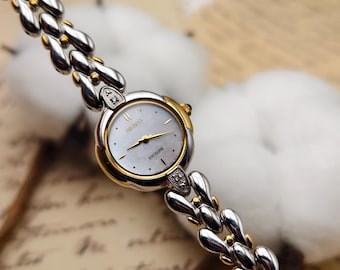 Vintage Seiko Quartz Women's Wrist Watch Gold Tone 2E20 6249 Japan