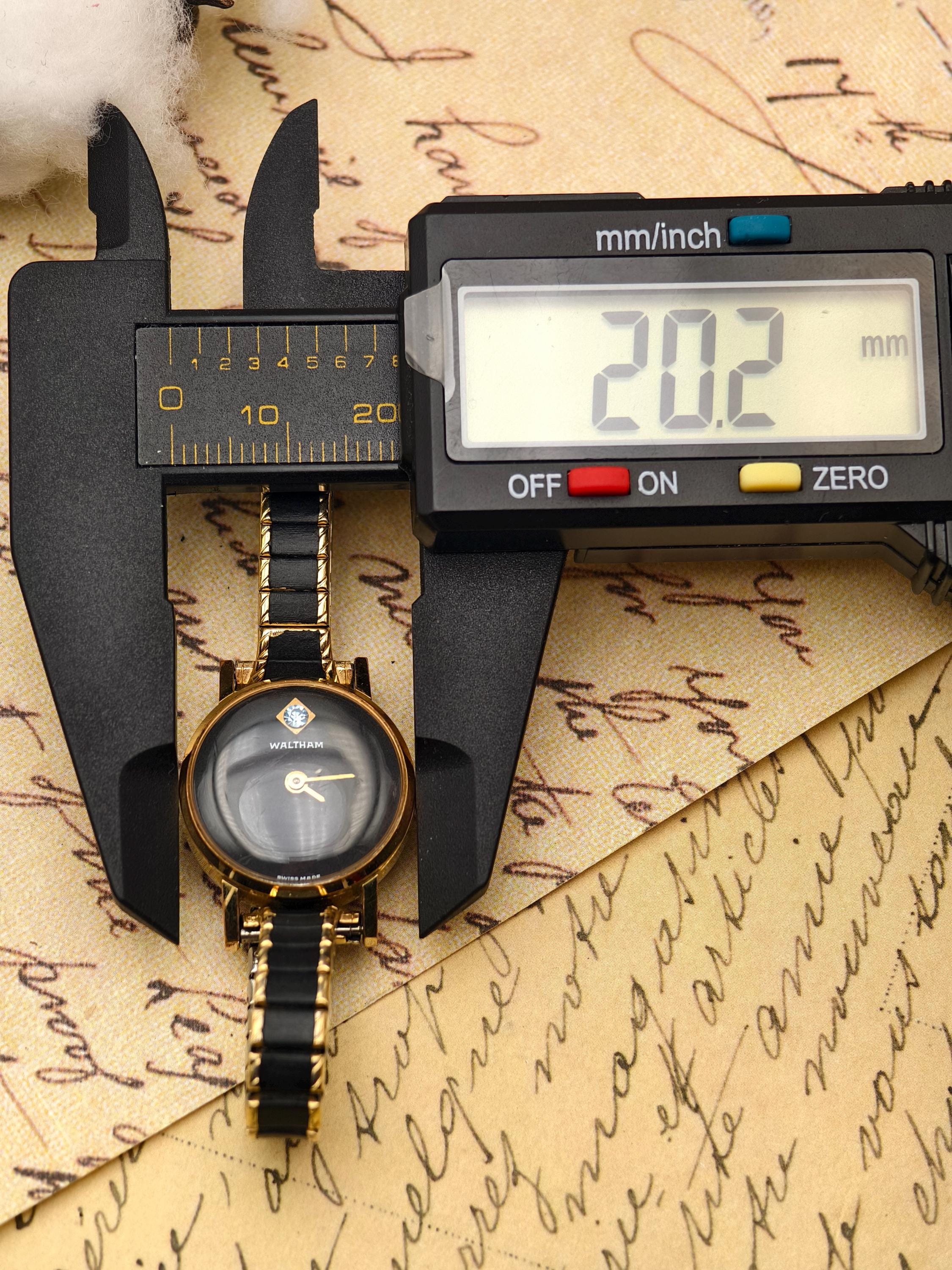 Waltham Vintage Diamond Accent Wrist Watch, Black And Gold Waltham Diamond - Etsy main image 2