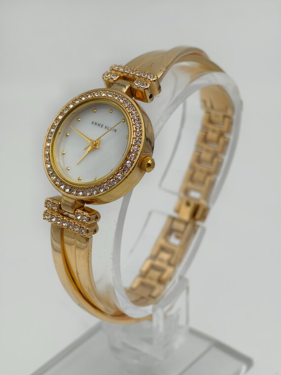 Vintage Anne Klein Ladies Quartz Gold Tone Watch Crystal  display picture 2
