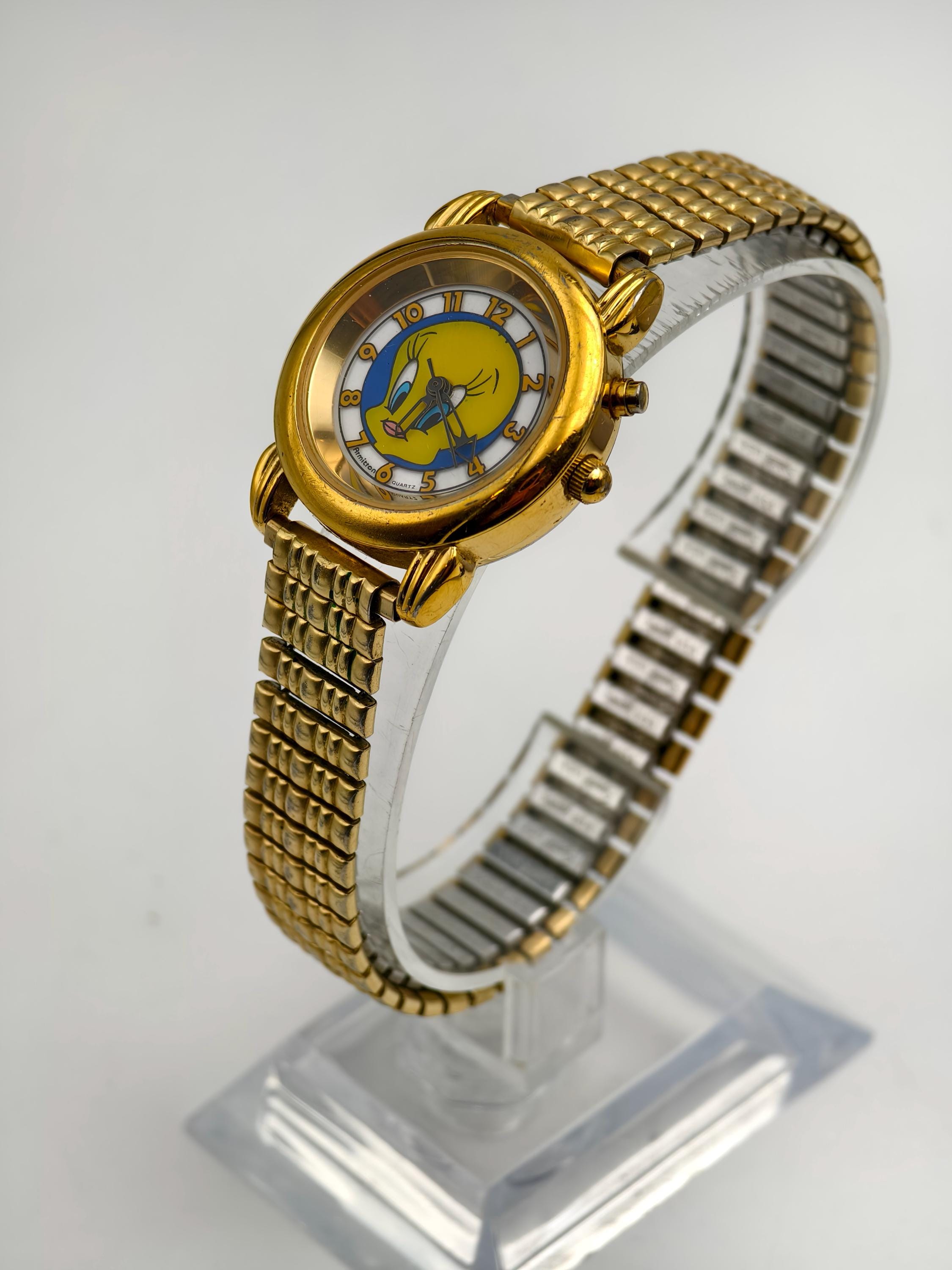 Vintage 1995 Armitron Tweety Bird Gold Tone Quartz Watch  display picture 1