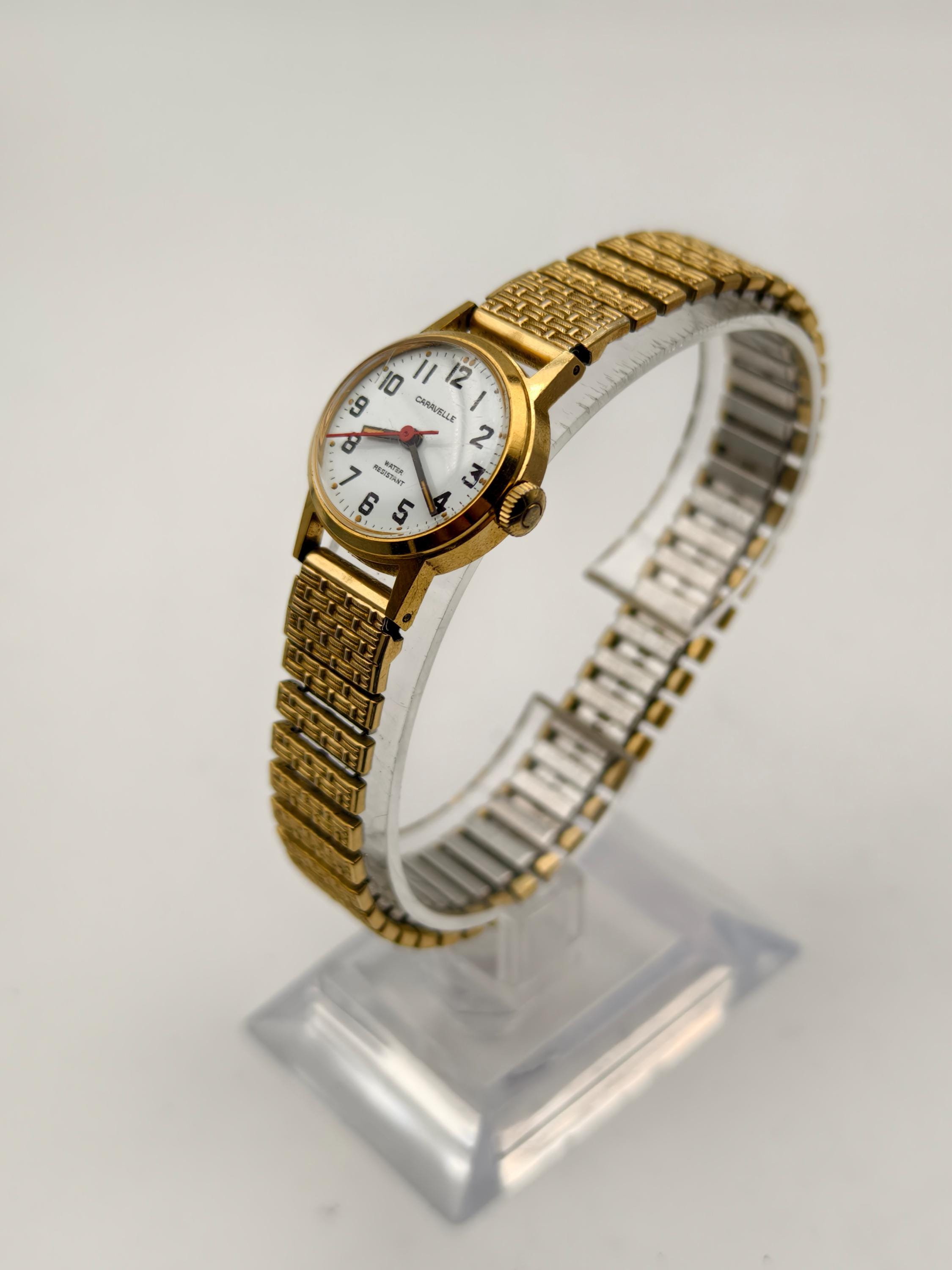 Caravelle N5 1975 Automatic Ladies Watch Gold-Tone Swiss, Water Resistant Unique Caravelle N5 1975 Womens Windup Watch - Gold-filled  main image 2