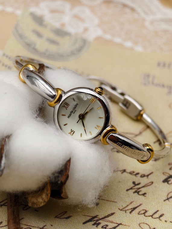 Vintage Marie Claire Paris Ladies Quartz Bangle Watch 21mm Two