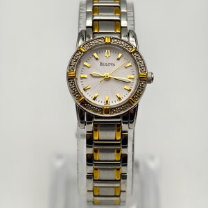 Bulova Ladies Two-tone Quartz Watch 20.5mm Crystal Bezel  display picture 1