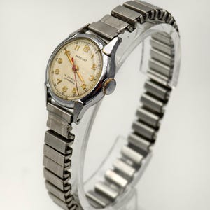Orologio meccanico da donna Magnat vintage anni '50, cassa cromata, 15 rubini, fabbricazione svizzera