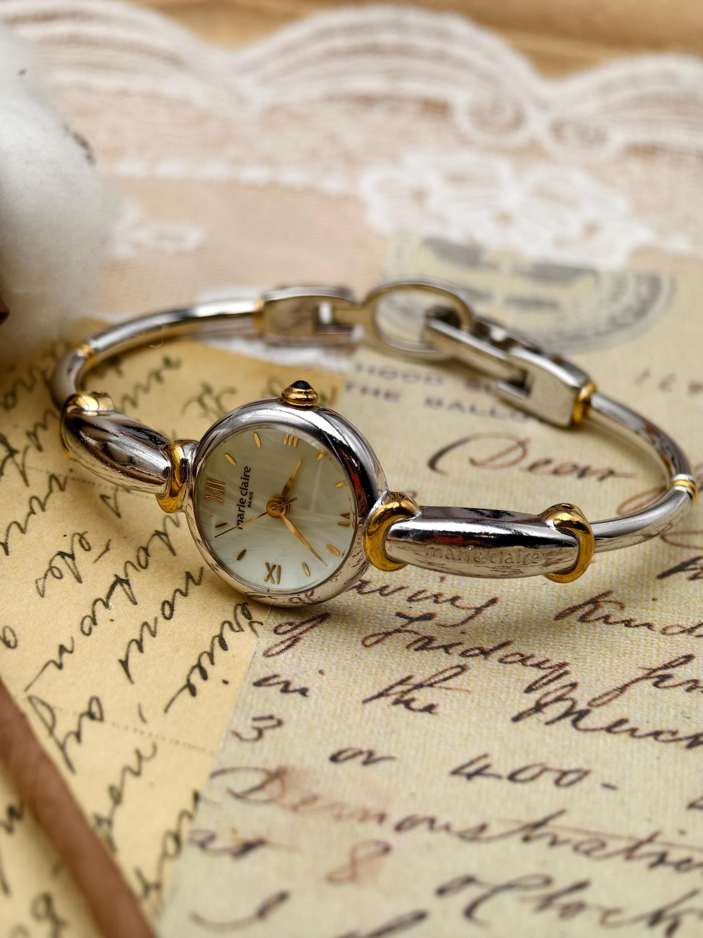 Vintage Marie Claire Paris Ladies Quartz Bangle Watch 21mm Two