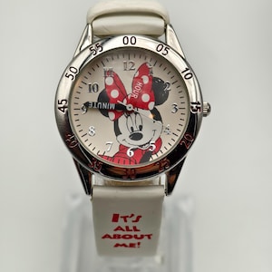 Orologio al quarzo da donna Disney Minnie Mouse 32,5 mm cinturino bianco
