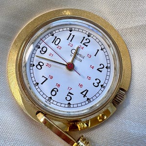 Vintage Caravelle by Bulova Pocket Watch: Gold-Tone Pin Pendant, 1999