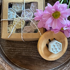 Organic natural 3 oz bag mini shower steamers or 8 pack gift box & steamer dish, gift for her, gift for him, basket filler, shower gifts image 9
