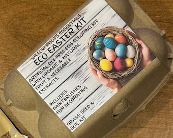 Organic artificial dye free Easter egg coloring/dye kit with bonus Easter grass kit!