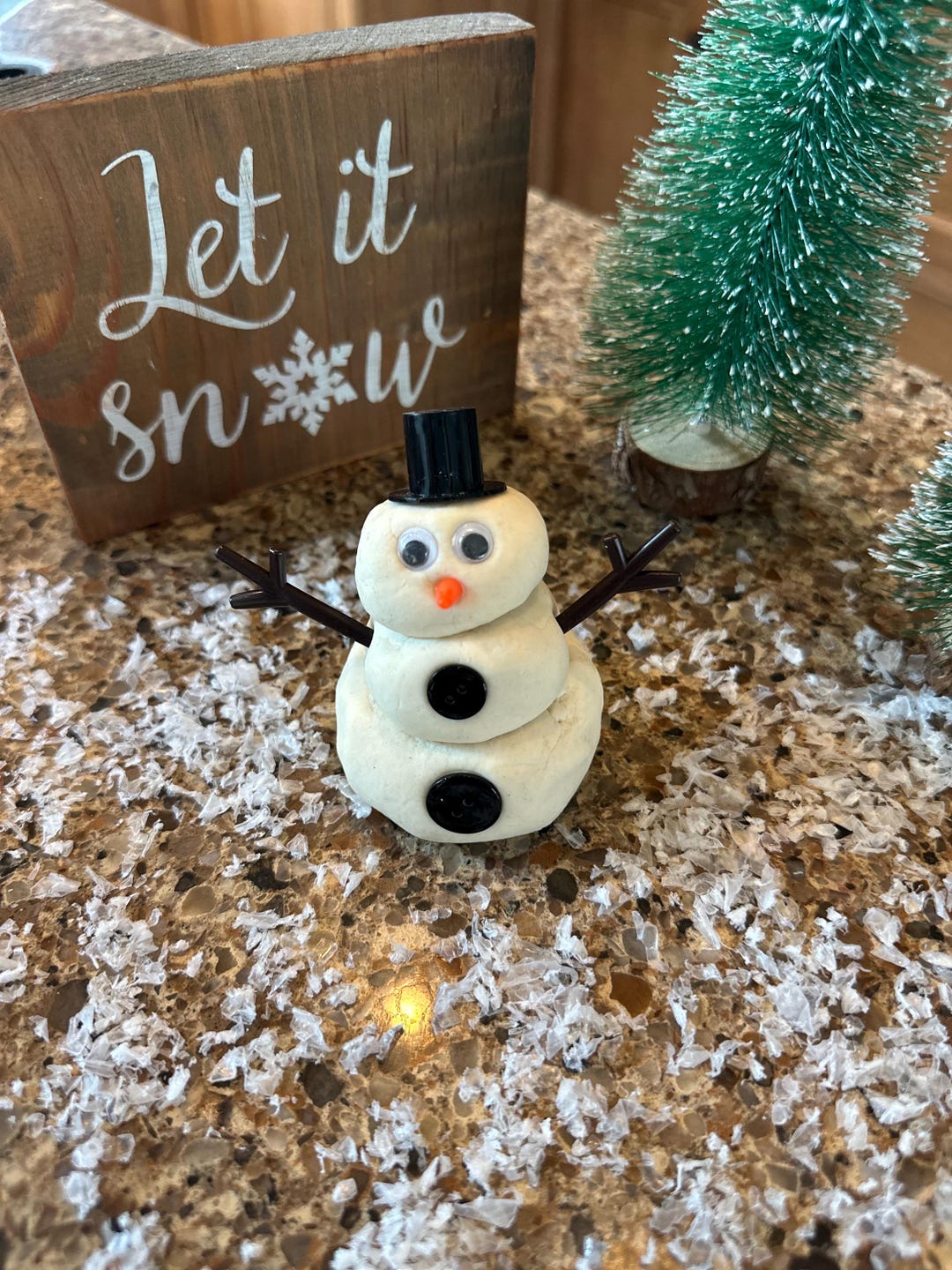 Organic Build a Snowman Playdough Sensory Jar Snowman Playdough Kit