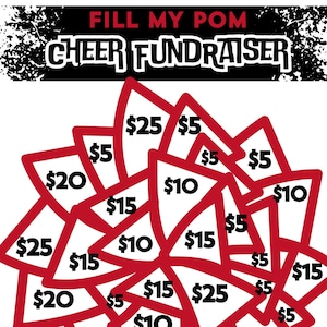 Cheer Fundraiser: Fill My Pom Printable, Customizable Canva Template (Digital Download)