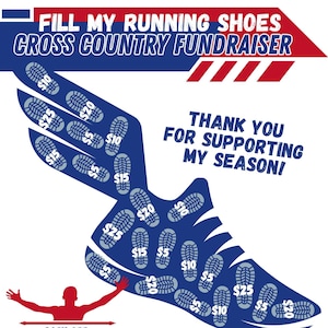 Cross Country Fundraiser Printable: Fill My Running Shoe Template (Digital Download)
