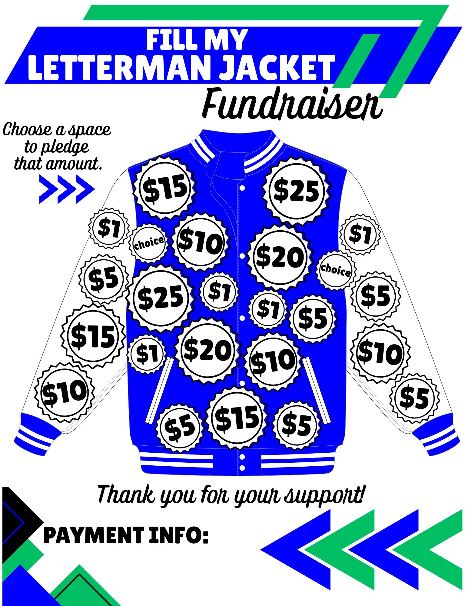 Letterman Jacket or Varsity Jacket Printable Fundraiser 