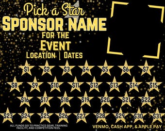 Pick a Star Printable Sharable Fundraiser Sheet