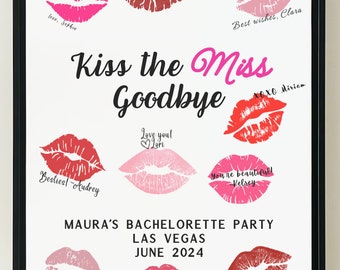 Kiss the Miss Goodbye Bachelorette Party Printable: Canva Template