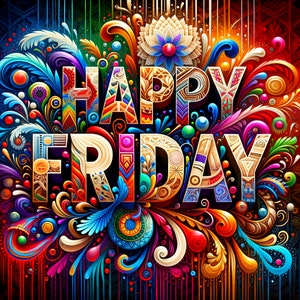 Happy Friday Digital Download Image, PNG File