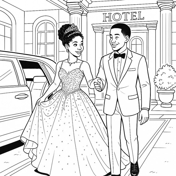 prom dresses coloring pages Dress Prom Dress Coloring Book :