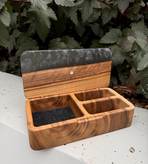 Brown Wooden Box with Black Detailing Benjara Brown and Black Cutout Design with Chalkboard  main image 2