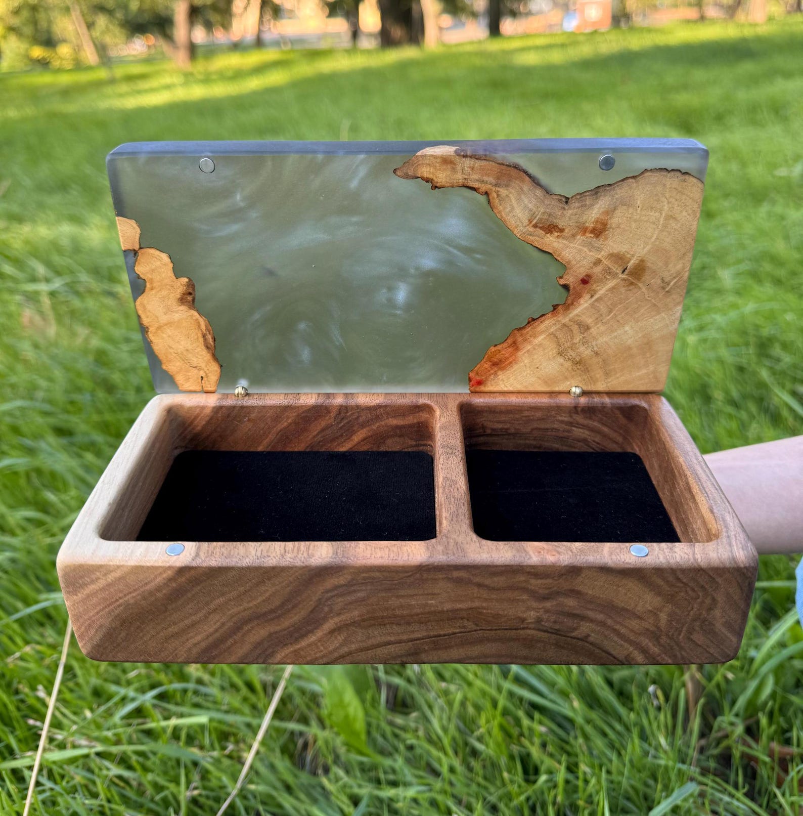Expoxy Box Handmade Jewellery Box With Space Epoxy Resin Inlay, Custom Wooden Box ...
