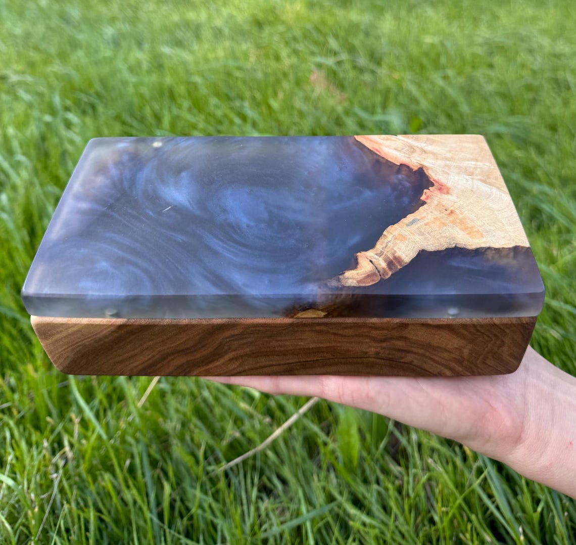 Expoxy Box Handmade Jewellery Box With Space Epoxy Resin Inlay, Custom Wooden Box ...