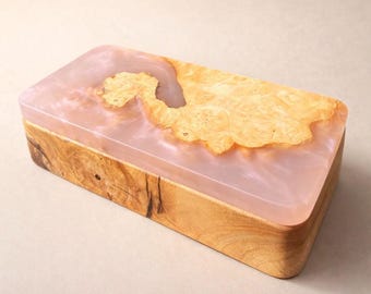 Perfect Anniversary Gift, Home Decor with Epoxy Resin Inlay, Handmade Jewelry Storage