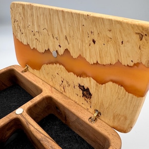 Handgefertigte Naturholz Aufbewahrungsbox mit Epoxidharz, perfektes Geschenk für Muttertag und Frauentag, einzigartige Schmuckaufbewahrung, Sentimentales Andenken