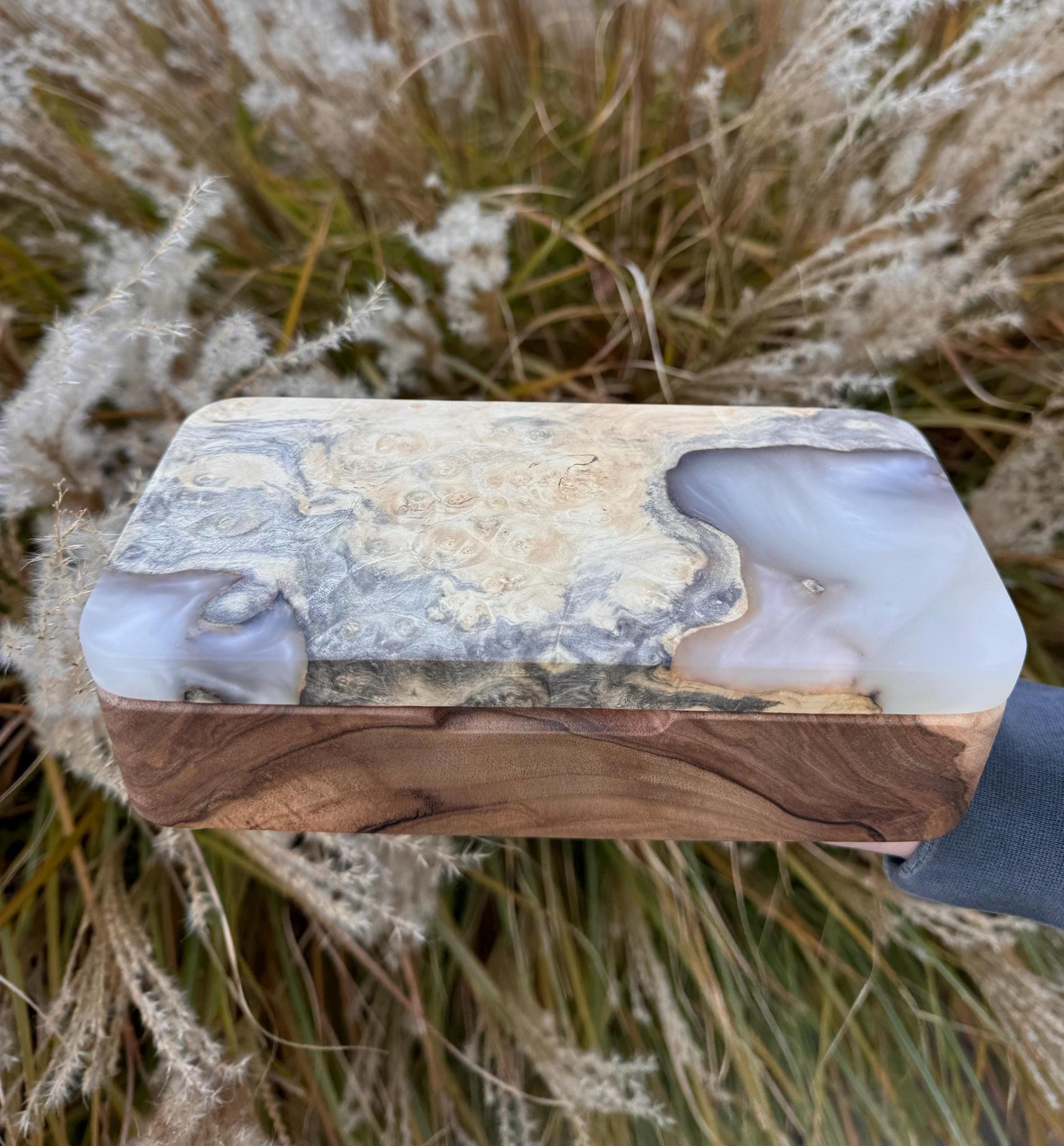 Expoxy Box Handmade Wooden Jewelry Box With Epoxy Resin Inlay Personalized Storage ...