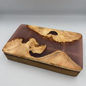 Regalo de boda único para pareja, joyero grande de madera hecho a mano con tapa, recuerdo rústico para anillos, cartas y recuerdos, regalo para recién casados.