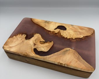 Unique Wedding Gift for Couple, Large Handmade Wooden Jewelry Box with Lid, Rustic Keepsake for Rings, Letters & Memories, Gift for Newlywed