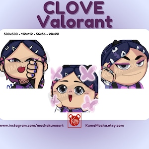 CLOVE VALORANT chibi Emotes - Twitch emote Clove from Valorant | Discord | Streaming