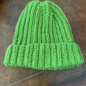 Crocheted Green Beanie