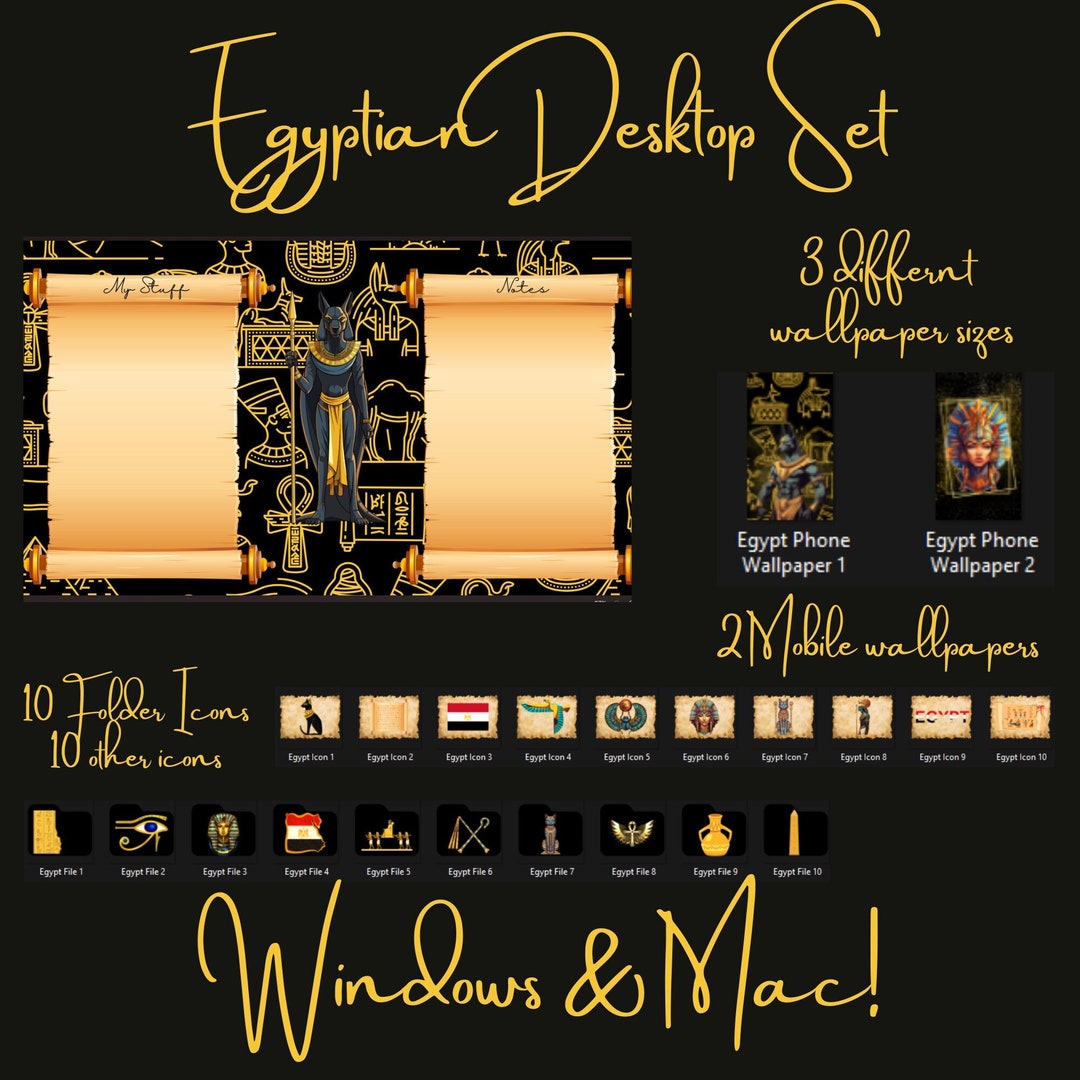 Egyptian Desktop Wallpaper & Icons Windows and Mac - Etsy UK