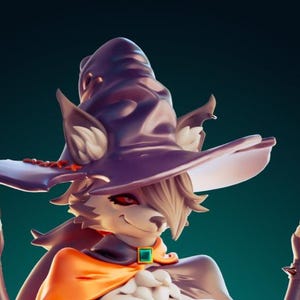 Loona furry halloween | 3D Printed Resin Statue | Pin Up Figurine | MODEL KIT | UNPAINTED | 200 mm