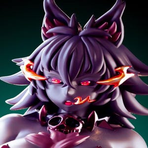 Hellhound furry | 3D Printed Resin Statue | Pin Up Figurine | MODEL KIT | UNPAINTED | 130 mm