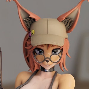 Fio Furry | 3D Printed Resin Statue | Pin Up Figurine | MODEL KIT | UNPAINTED | 120 mm