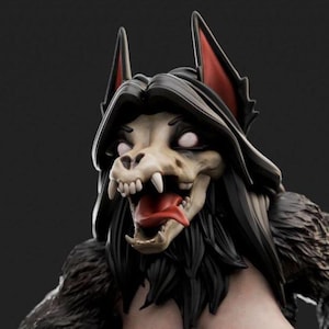 Malo Bust monster furry | 3D Printed Resin Statue | Pin Up Figurine | MODEL KIT | UNPAINTED | 140 mm