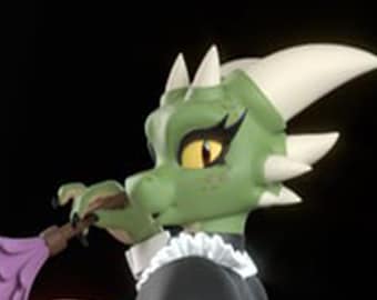 Lusty Dragon Maid furry | 3D Printed Resin Statue | Pin Up Figurine | MODEL KIT | UNPAINTED | 180 mm