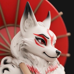 Spirit Wolf Furry | 3D Printed Resin Statue | Pin Up Figurine | MODEL KIT | UNPAINTED | 140 mm
