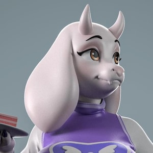 Toriel Furry | 3D Printed Resin Statue | Pin Up Figurine | MODEL KIT | UNPAINTED | 200 mm