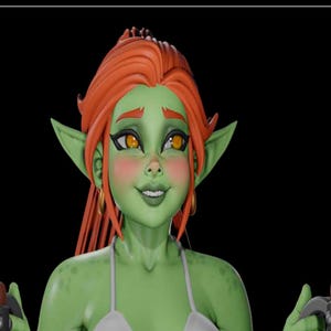 Goblin Barmaid | 3D Printed Resin Statue | Pin Up Figurine | MODEL KIT | UNPAINTED | 180 mm