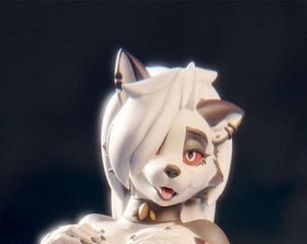 Loona furry v3 | 3D Printed Resin Statue | Pin Up Figurine | MODEL KIT | UNPAINTED | 180 mm