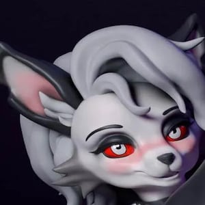 Loona chair Furry | 3D Printed Resin Statue | Pin Up Figurine | MODEL KIT | UNPAINTED | 115 mm
