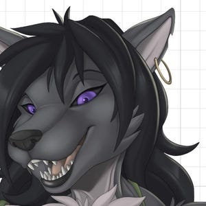 Werewolf furry bust | Monster Waifu Sticker | Fictional Anthro | Furry Sticker | Vinyl Sticker