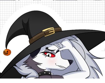 Loona bruxa v1 furry | Adesivo Monster Waifu | Antro Ficcional | Adesivo Furry | Adesivo Vinil