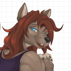 Wolf Beach furry girl | Monster Waifu Sticker | Fictional Anthro | Furry Sticker | Vinyl Sticker